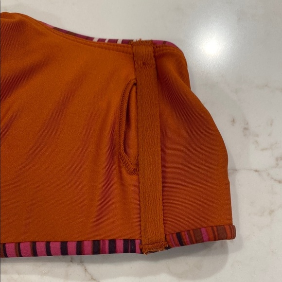 Athleta Bikini TOP Swim Beach Ibiza Pink and Brown Resort Vacation Size Large - Picture 5 of 7